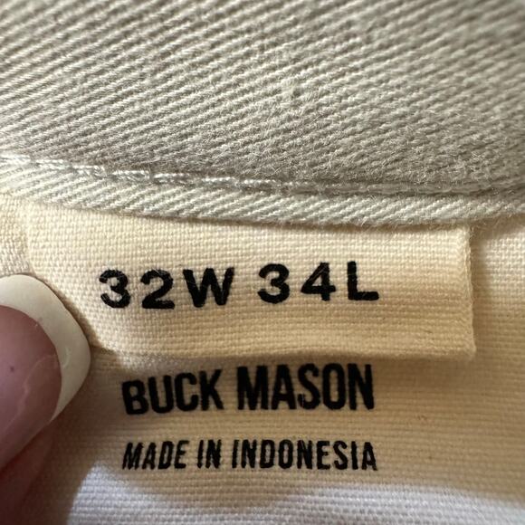 Buck Mason ROPER TWILL FORD STANDARD JEAN Men’s Size 32/34 Beige - Picture 7 of 7